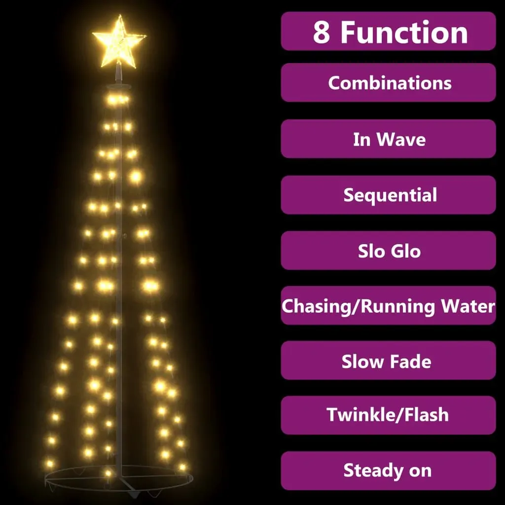 Christmas Cone Tree Warm White 84 LEDs Decoration 50x150 cm Price