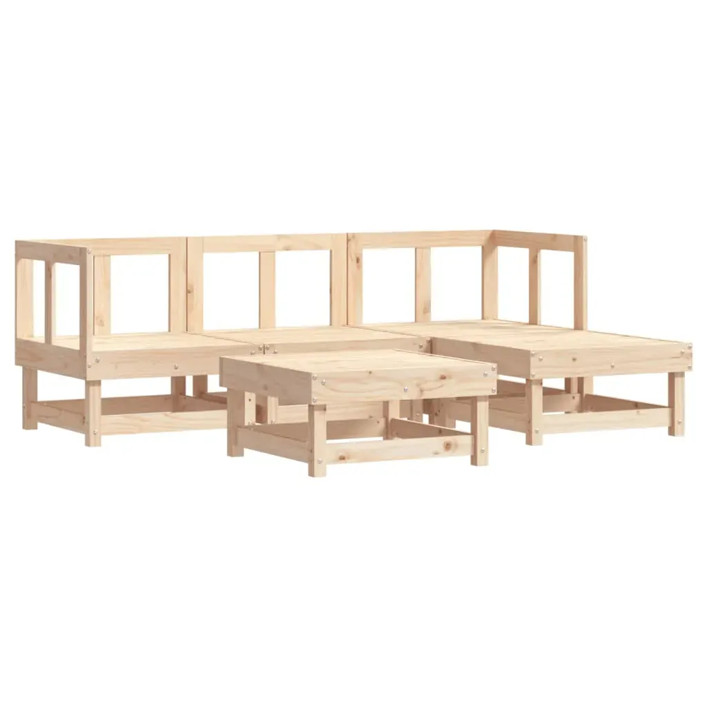 5 Piece Garden Lounge Set with Cushions Solid Wood Price