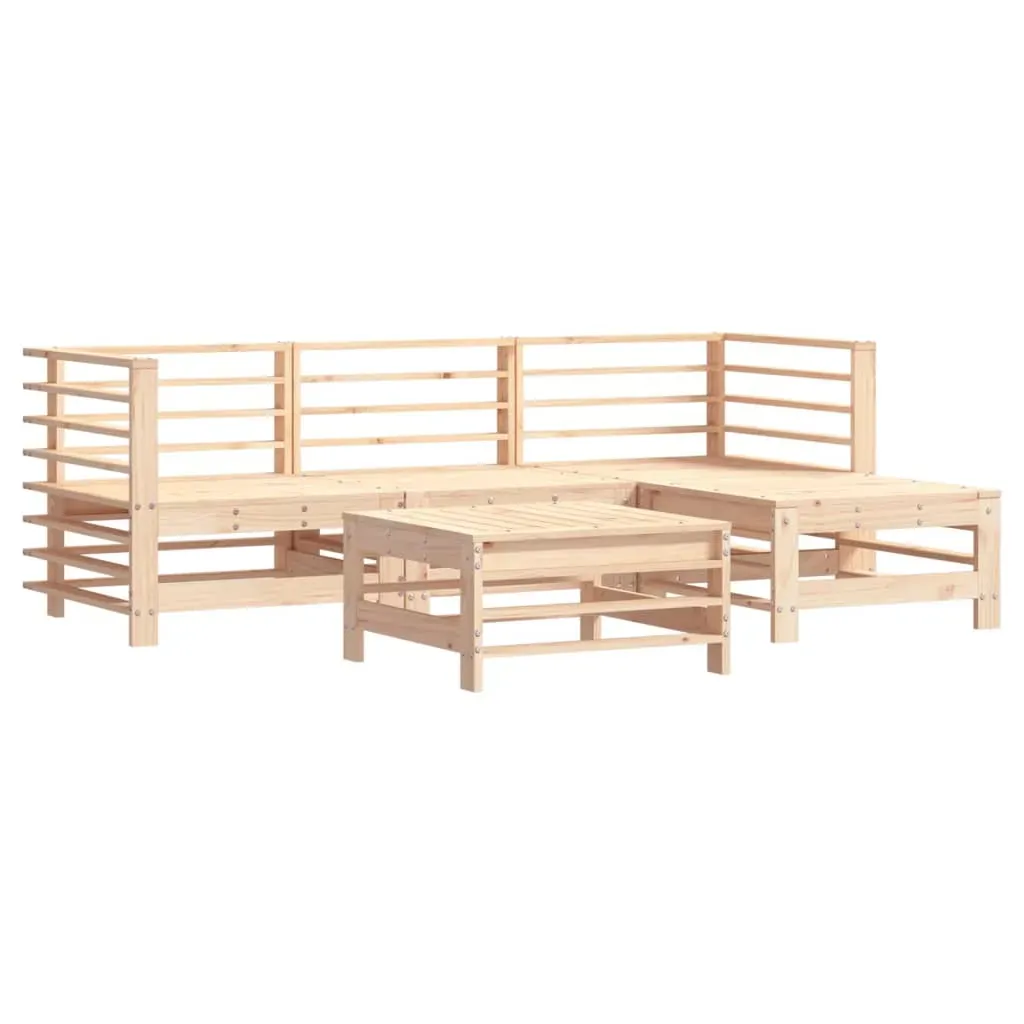 5 Piece Garden Lounge Set with Cushions Solid Wood Price