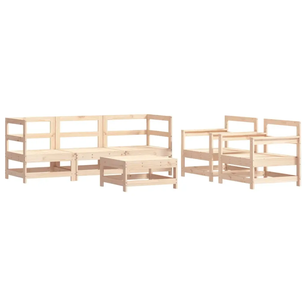 6 Piece Garden Lounge Set with Cushions Solid Wood Price