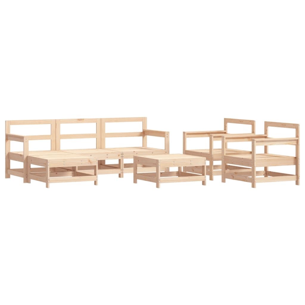 7 Piece Garden Lounge Set with Cushions Solid Wood Price