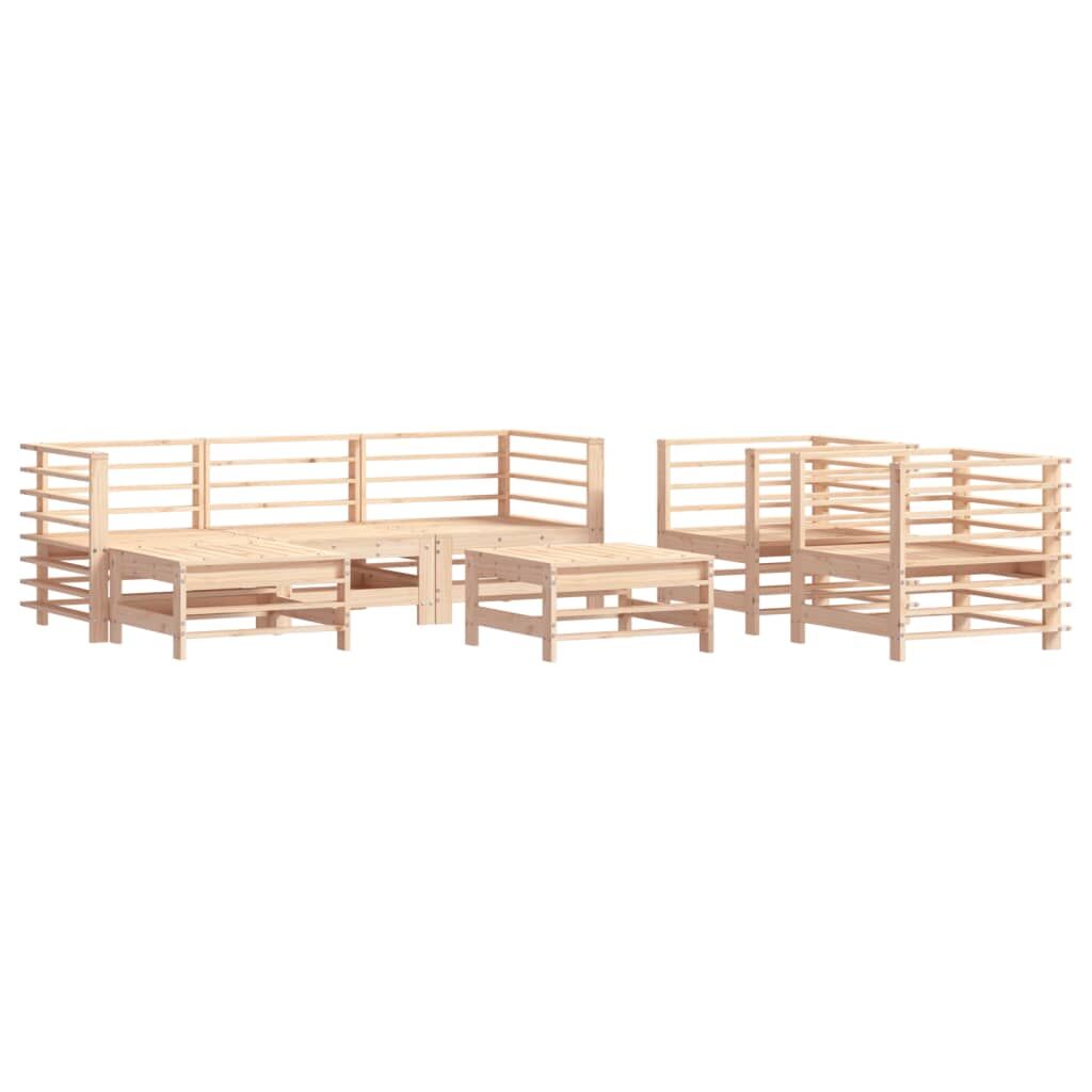 7 Piece Garden Lounge Set with Cushions Solid Wood Price