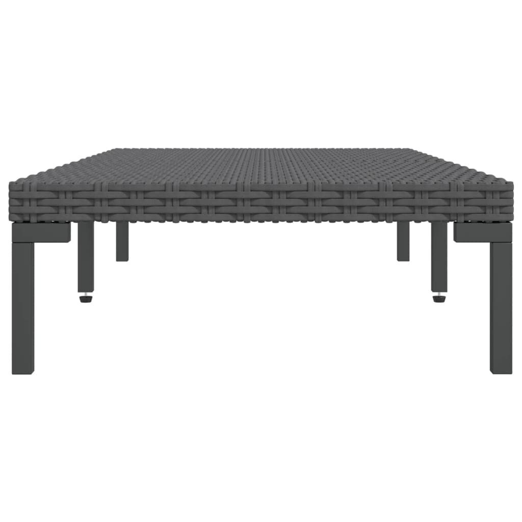 Garden Coffee Table Dark Grey Half Round Poly Rattan Price
