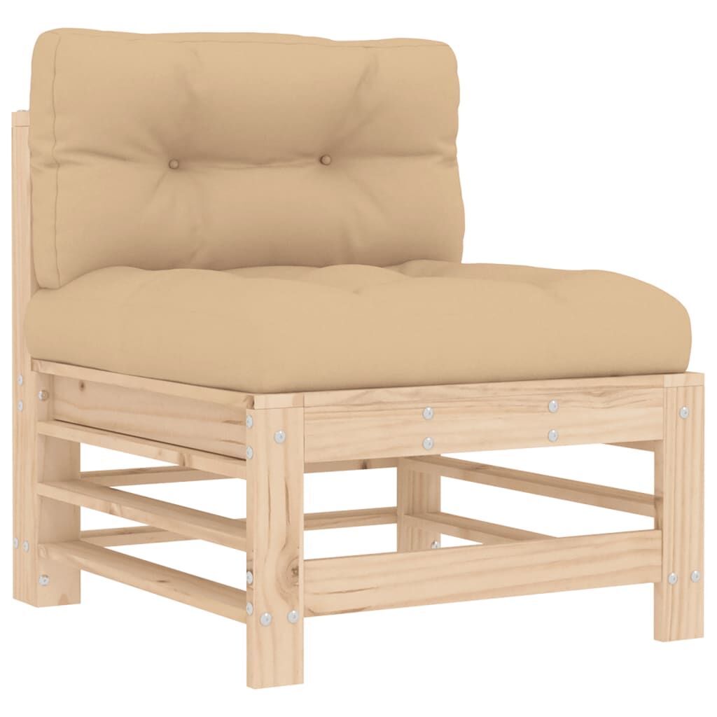 6 Piece Garden Lounge Set with Cushions Solid Wood Price