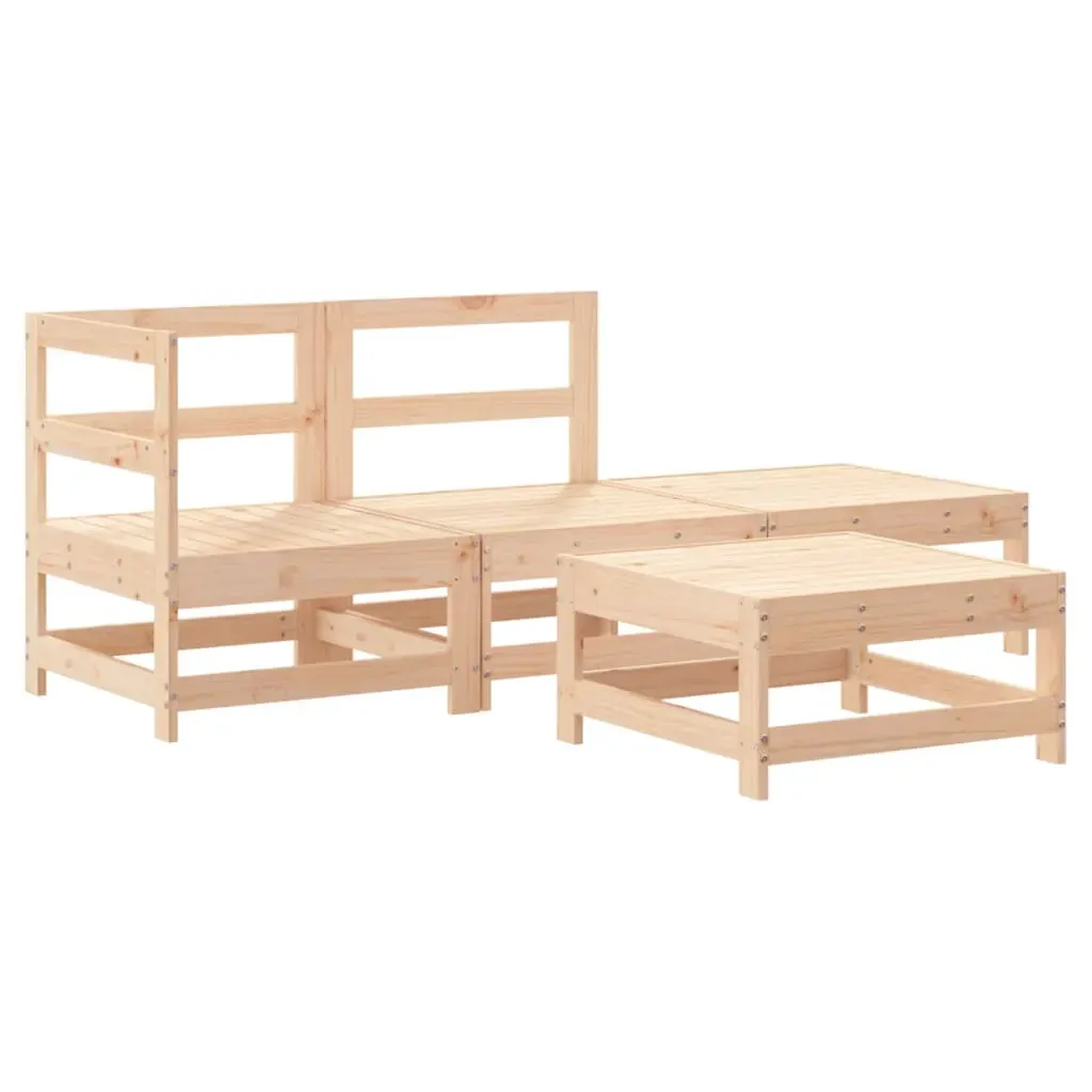 4 Piece Garden Lounge Set with Cushions Solid Wood Price