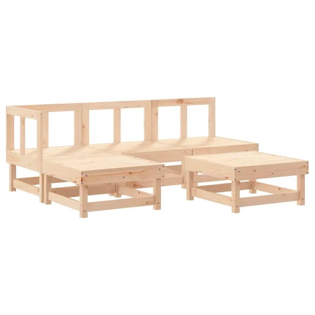 5 Piece Garden Lounge Set with Cushions Solid Wood Price