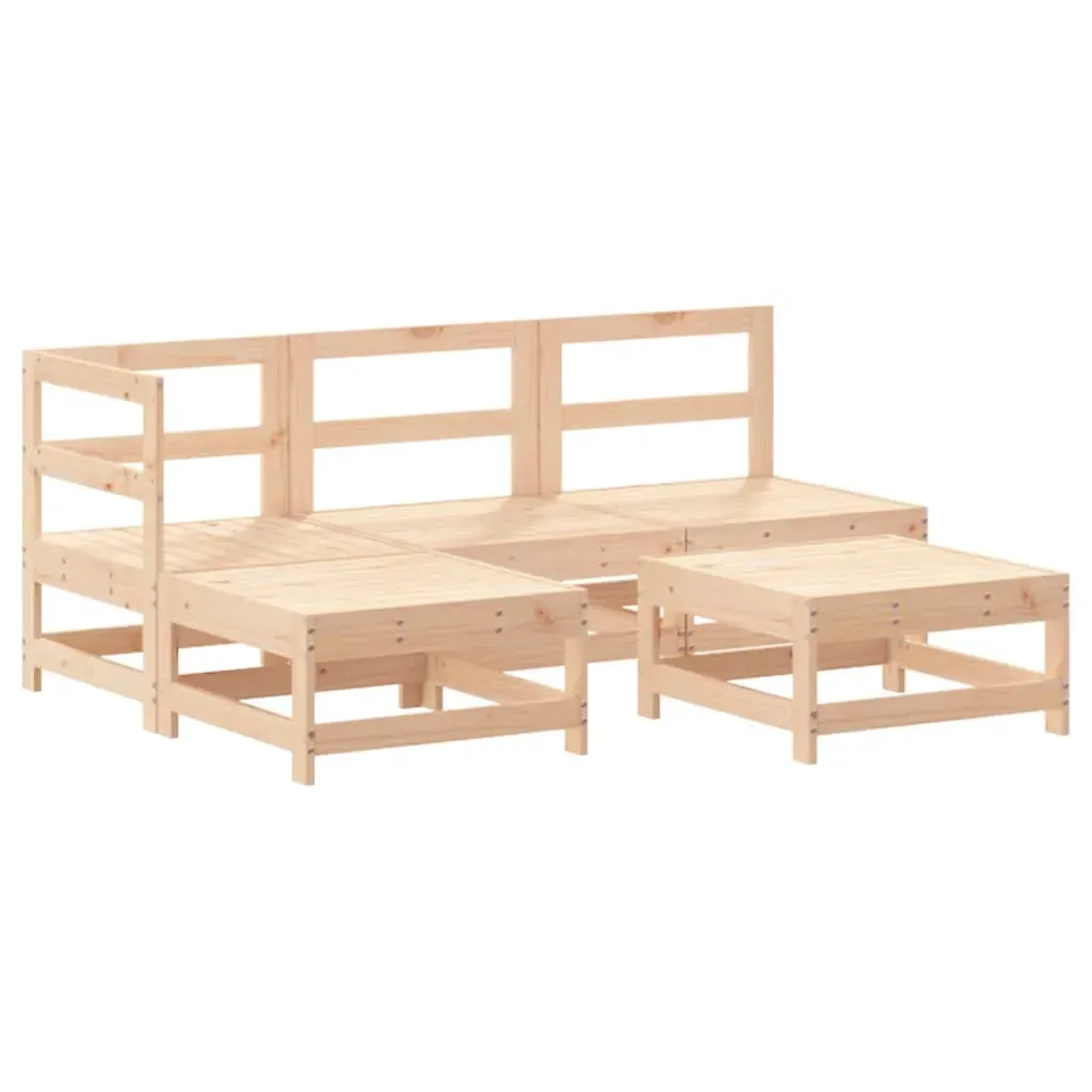 5 Piece Garden Lounge Set with Cushions Solid Wood Price