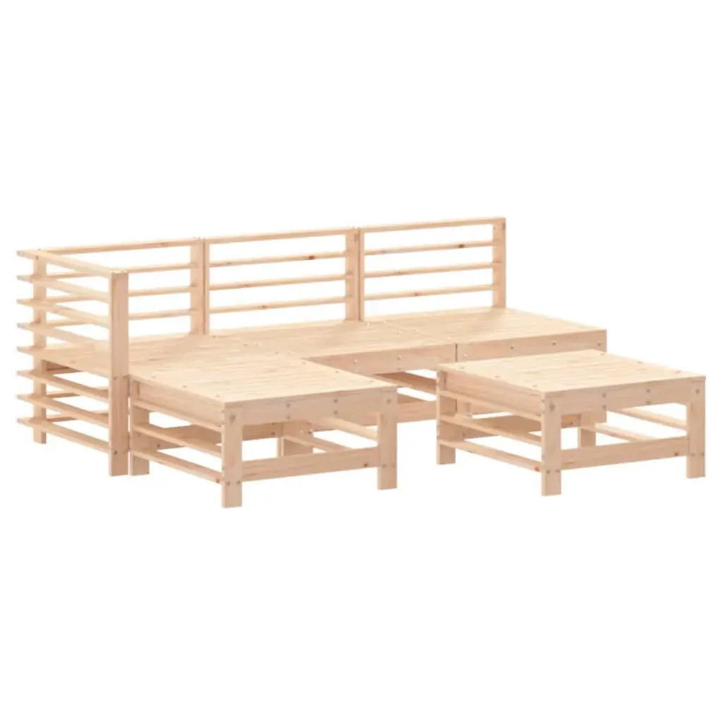 5 Piece Garden Lounge Set with Cushions Solid Wood Price
