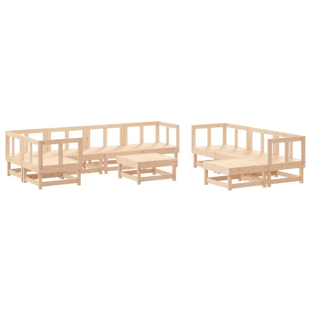 10 Piece Garden Lounge Set with Cushions Solid Wood Price