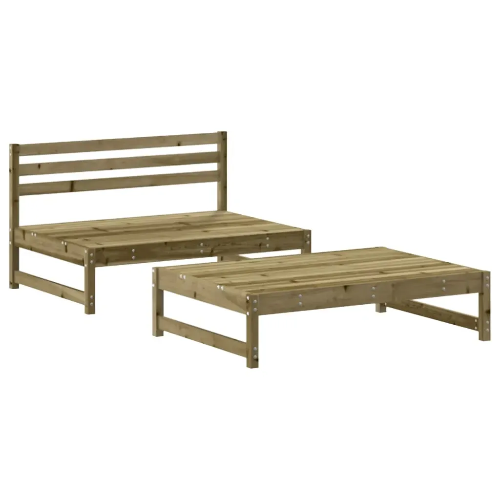 2 Piece Garden Lounge Set with Cushions Impregnated Wood Pine Price