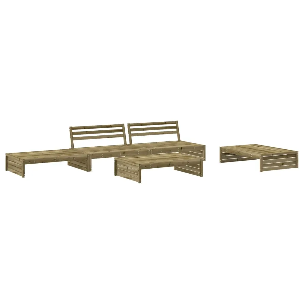 5 Piece Garden Lounge Set with Cushions Impregnated Wood Pine Price