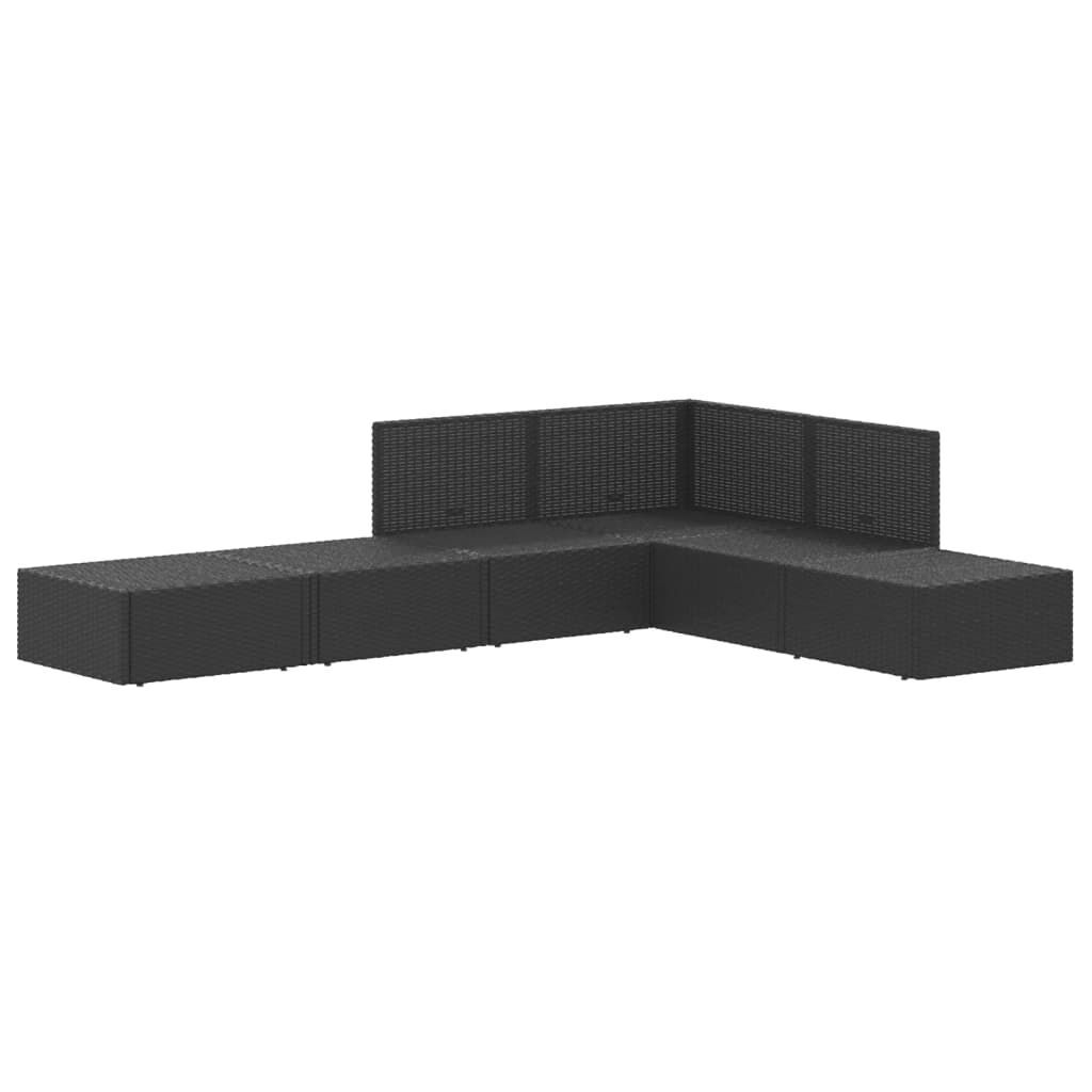 6 Piece Garden Lounge Set with Cushions Black Poly Rattan Price