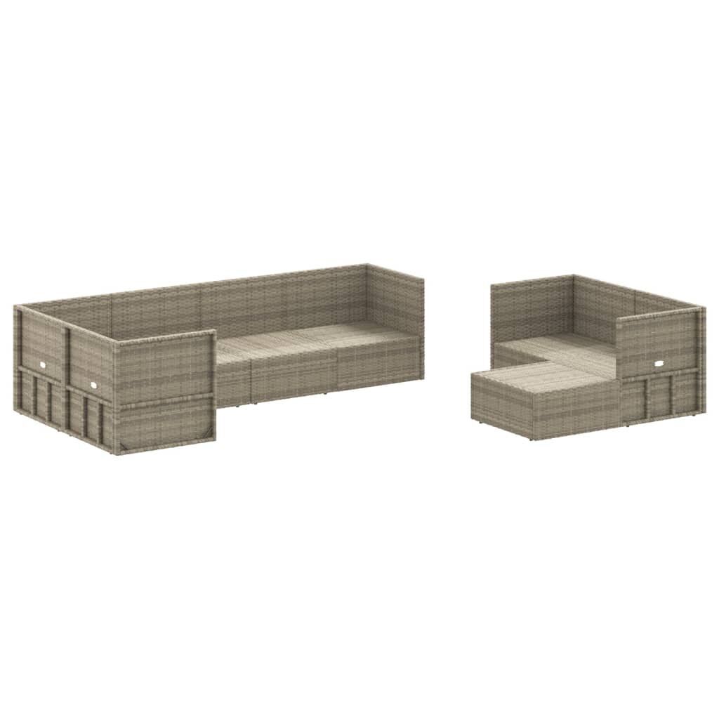 8 Piece Garden Lounge Set with Cushions Grey Poly Rattan Price