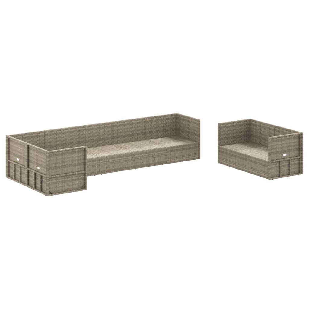 8 Piece Garden Lounge Set with Cushions Grey Poly Rattan Price