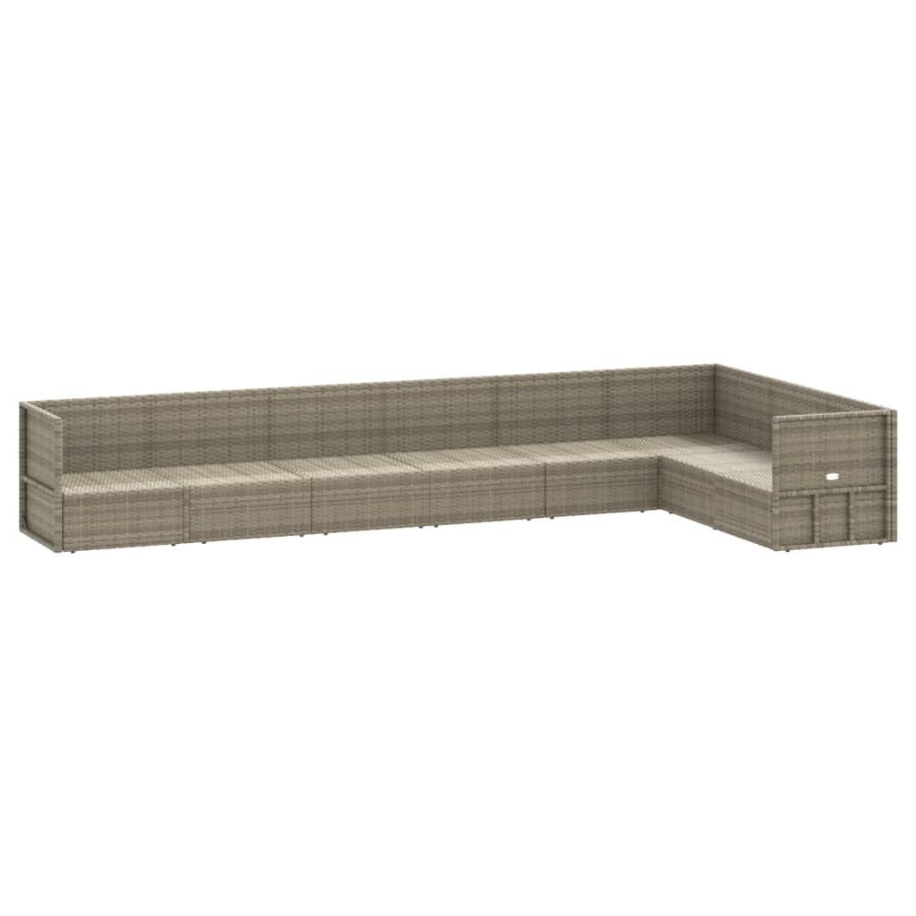 8 Piece Garden Lounge Set with Cushions Grey Poly Rattan Price