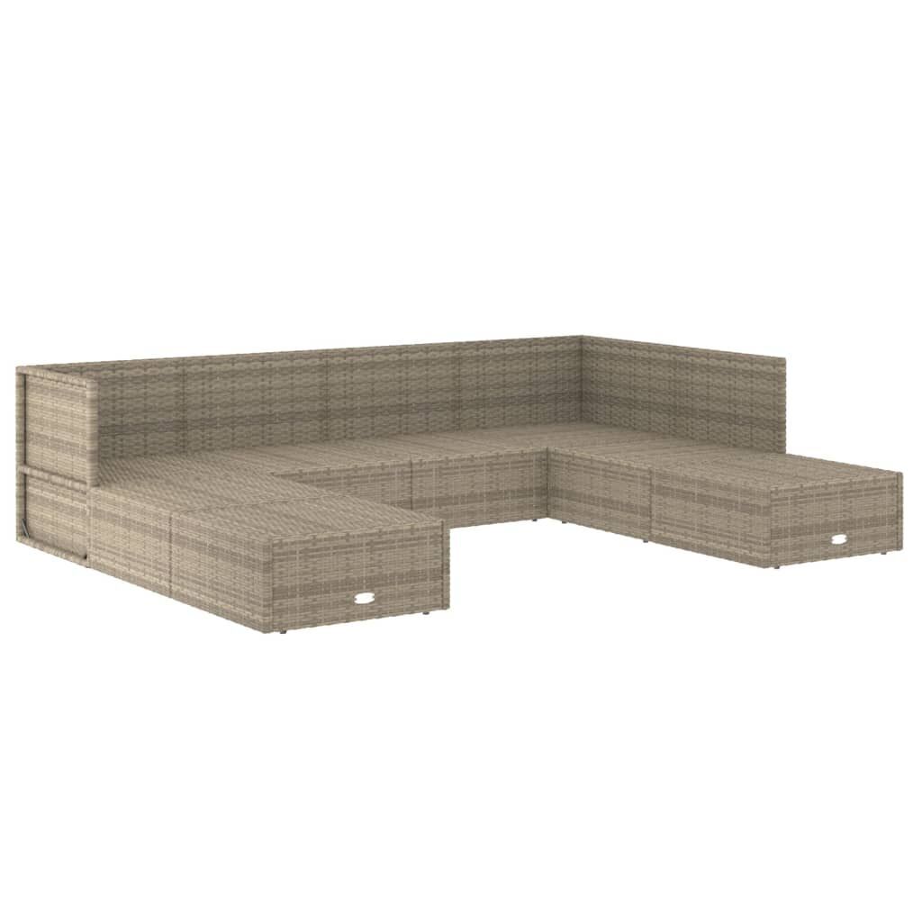 8 Piece Garden Lounge Set with Cushions Grey Poly Rattan Price