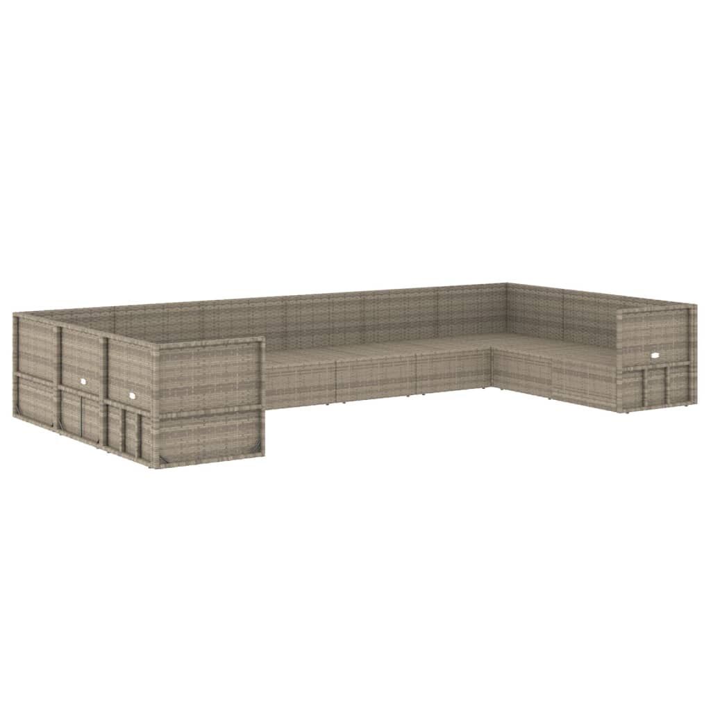 10 Piece Garden Lounge Set with Cushions Grey Poly Rattan Price