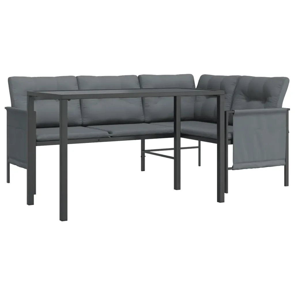 2 Piece Garden Dining Set Anthracite Steel Price