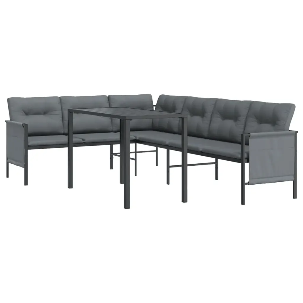 2 Piece Garden Dining Set Anthracite Steel Price