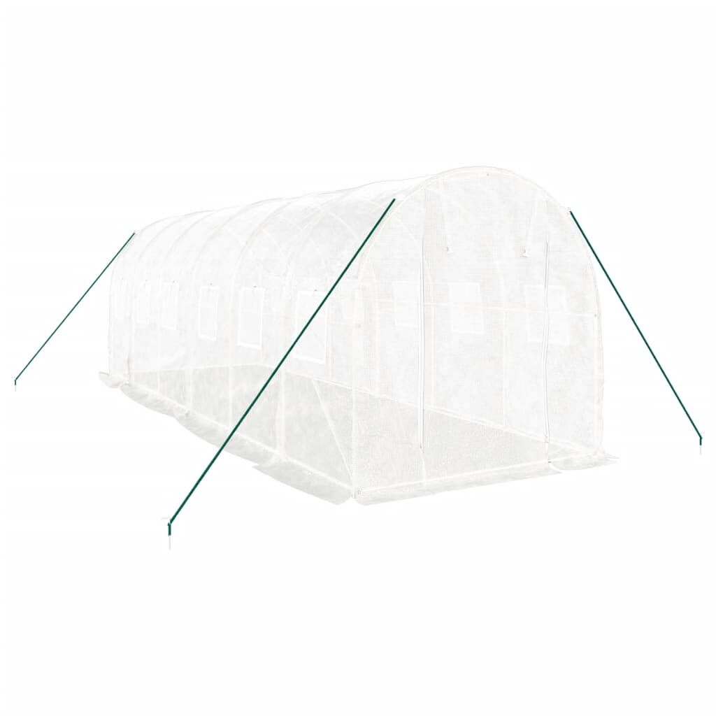 Greenhouse with Steel Frame White 12 m² 6x2x2 m Price
