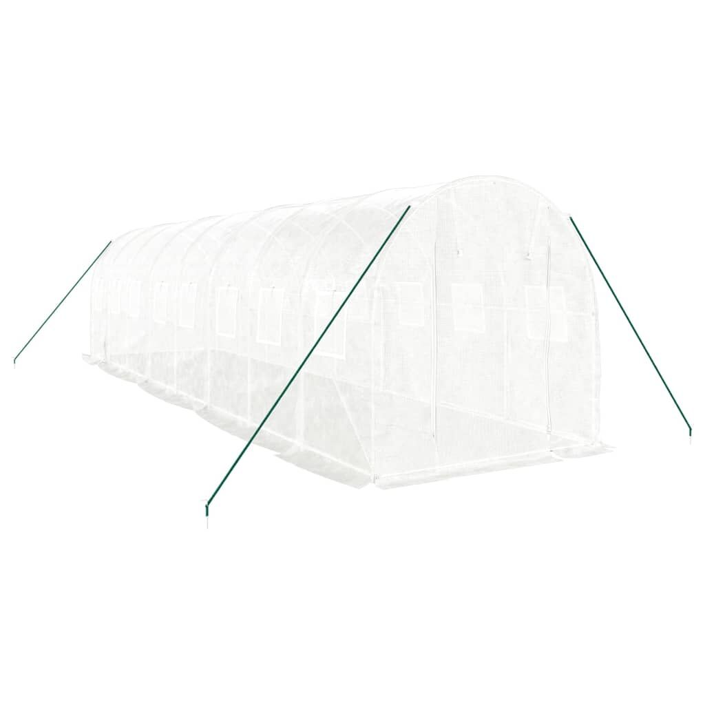 Greenhouse with Steel Frame White 16 m² 8x2x2 m Price