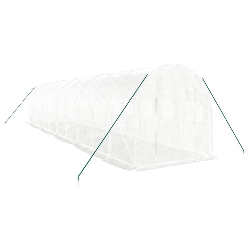 Greenhouse with Steel Frame White 20 m² 10x2x2 m Price