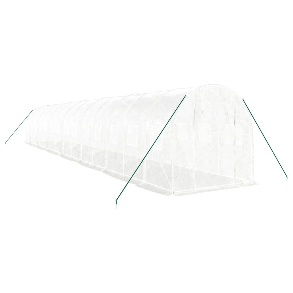 Greenhouse with Steel Frame White 28 m² 14x2x2 m Price