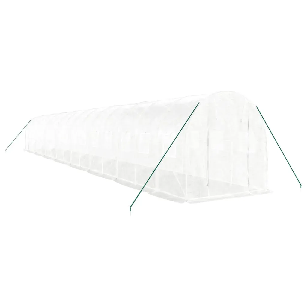 Greenhouse with Steel Frame White 32 m² 16x2x2 m Price