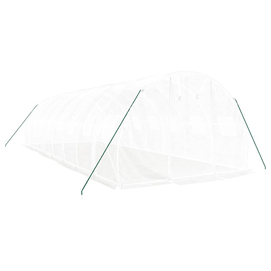Greenhouse with Steel Frame White 24 m² 8x3x2 m Price