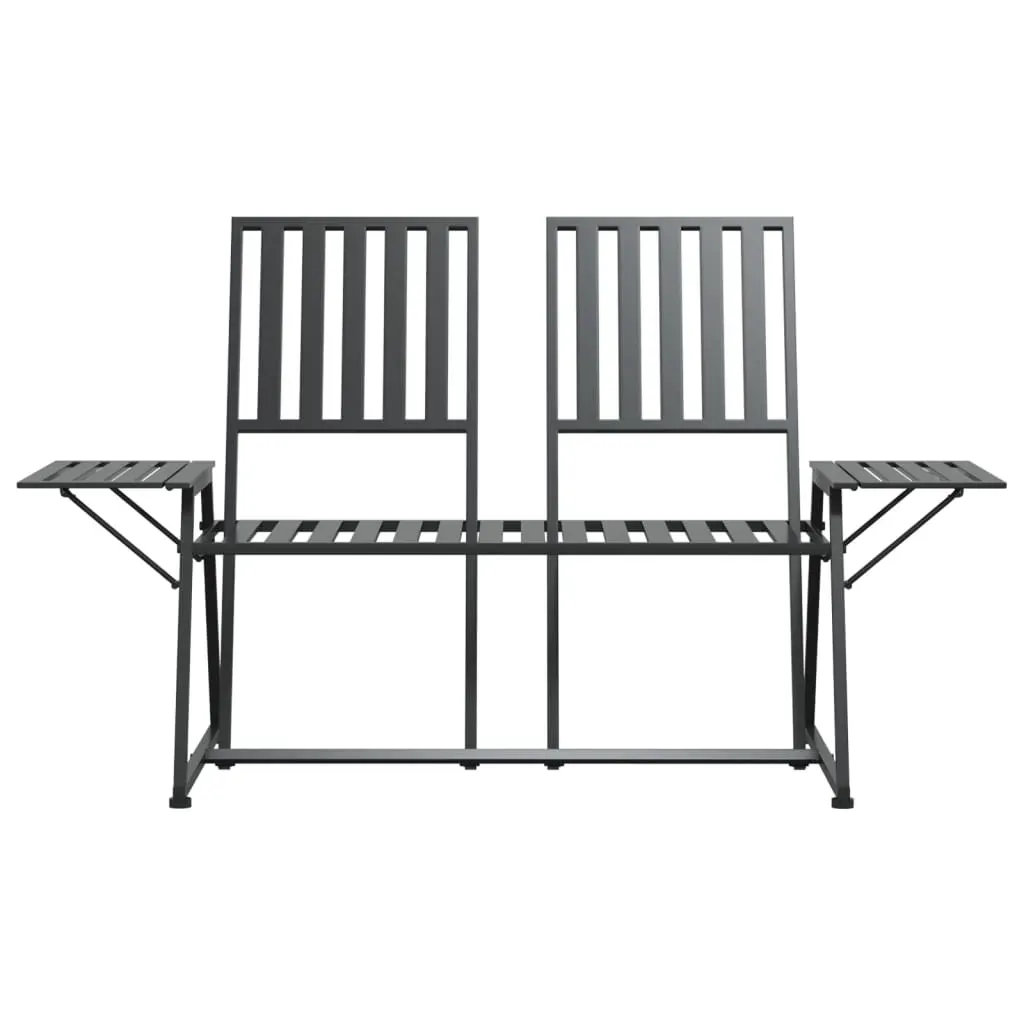 2-Seater Garden Bench 165 cm Black Steel Price
