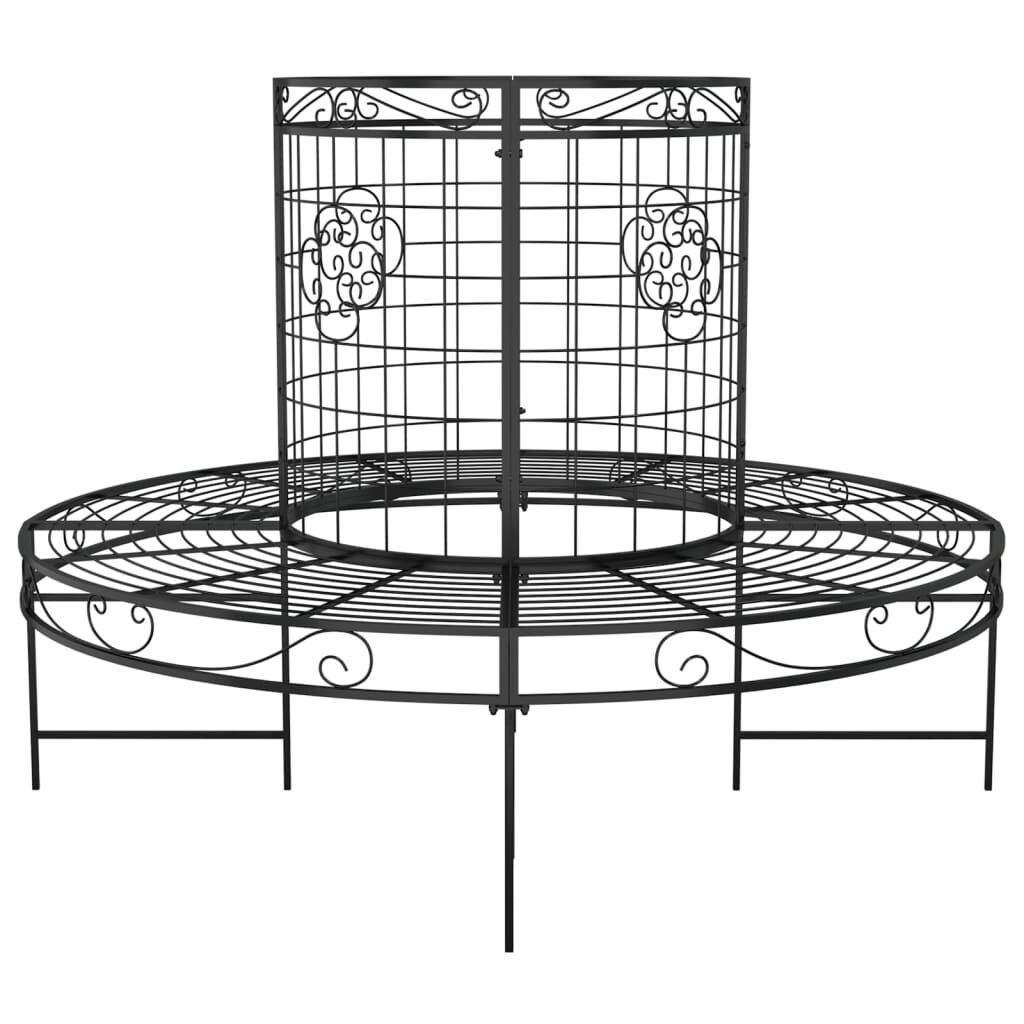 Round Tree Bench Ø137 cm Black Steel Price