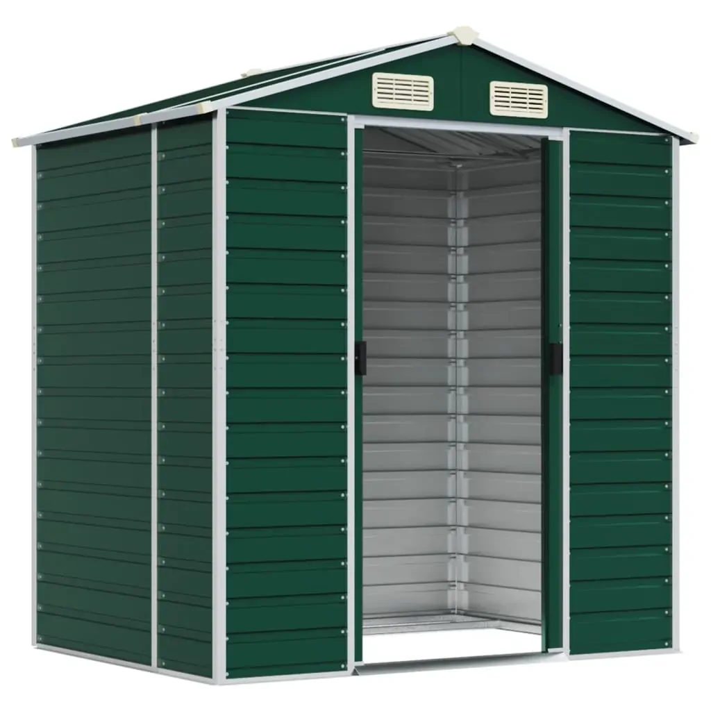 Garden Shed Green 191x130x198 cm Galvanised Steel Price