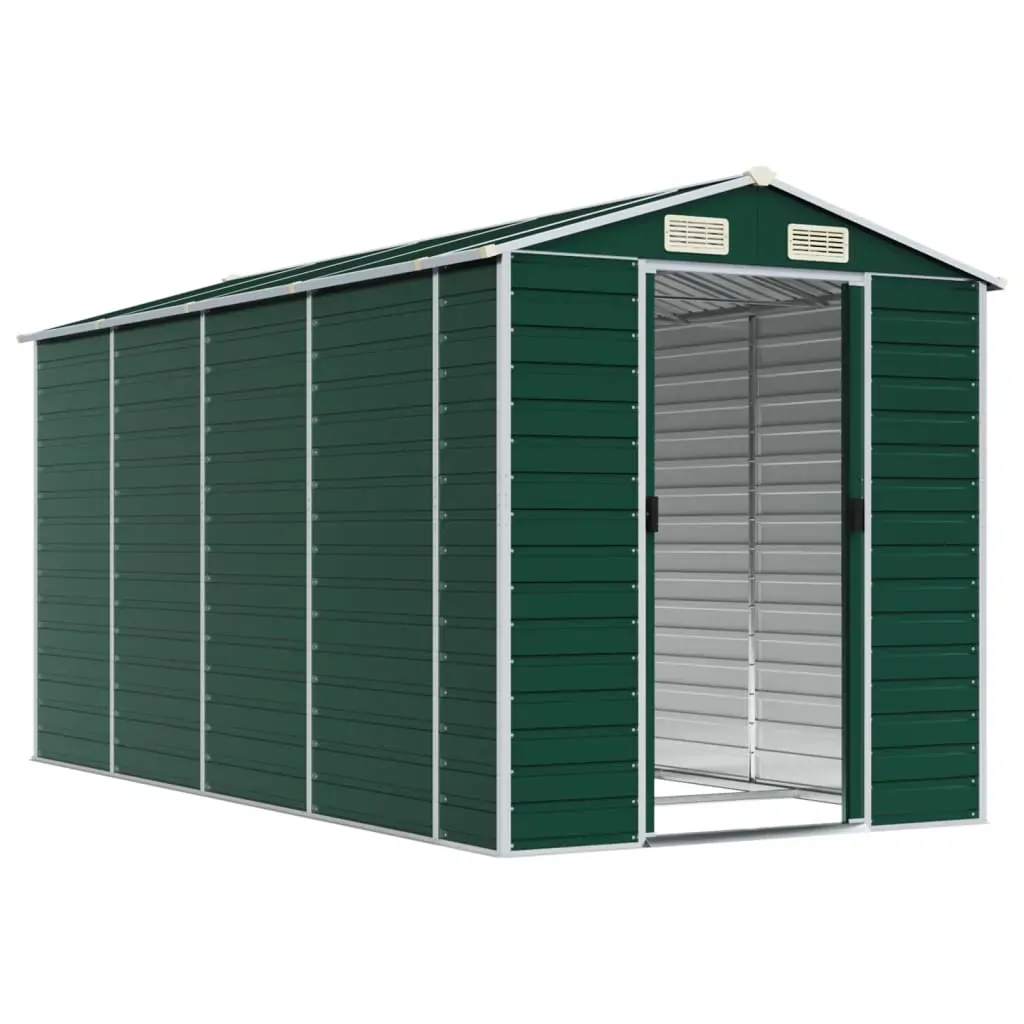 Garden Shed Green 191x385x198 cm Galvanised Steel Price