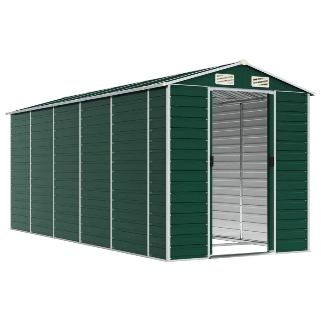 Garden Shed Green 191x470x198 cm Galvanised Steel Price