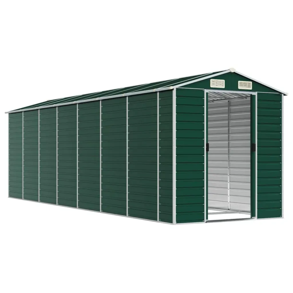 Garden Shed Green 191x640x198 cm Galvanised Steel Price