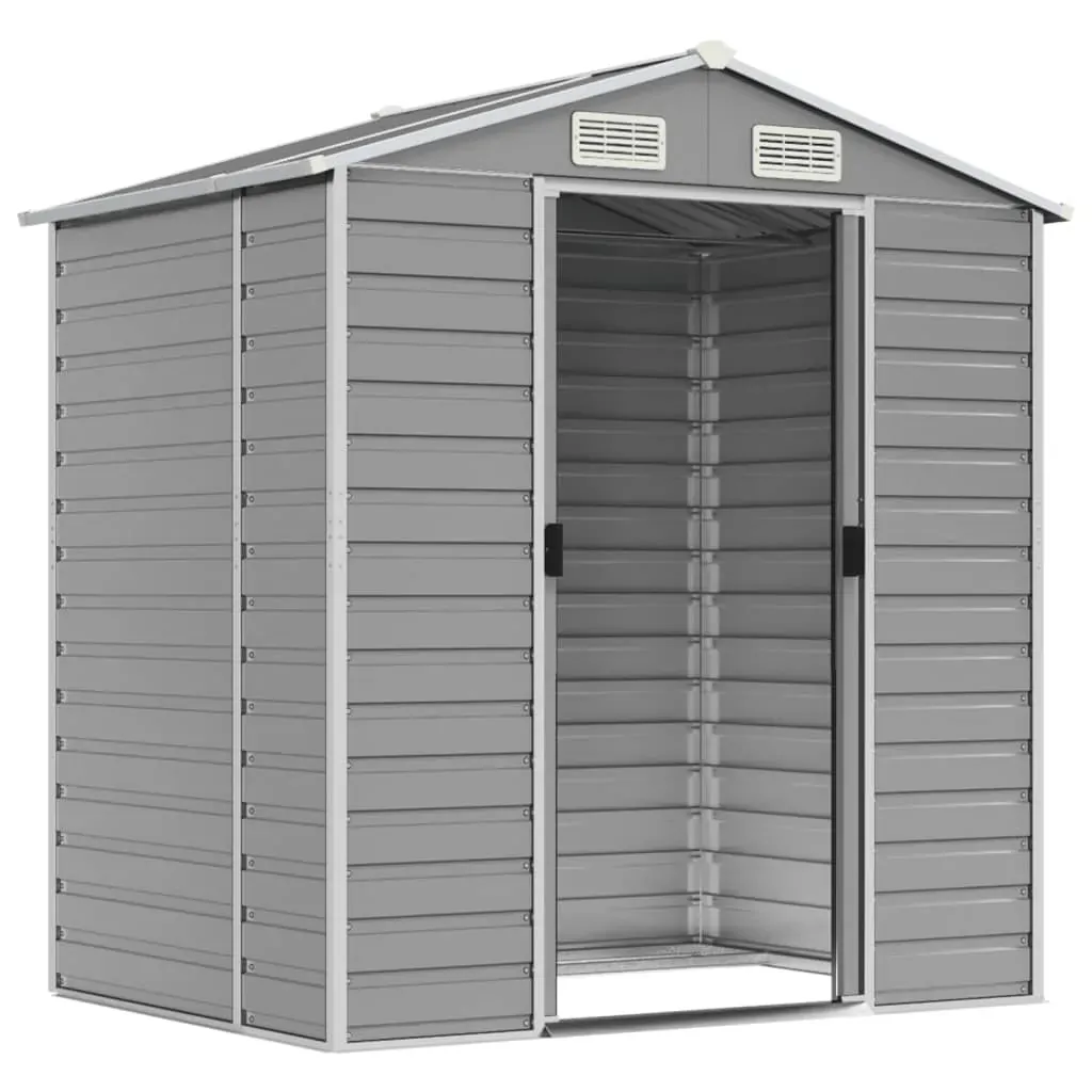 Garden Shed Light Grey 191x130x198 cm Galvanised Steel Price