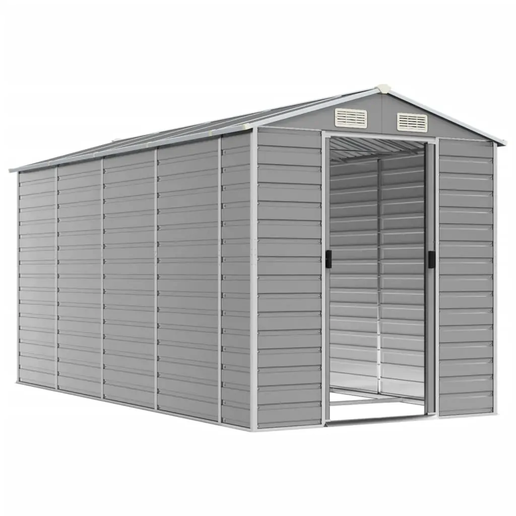 Garden Shed Light Grey 191x385x198 cm Galvanised Steel Price