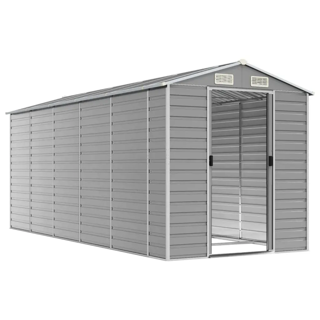 Garden Shed Light Grey 191x470x198 cm Galvanised Steel Price