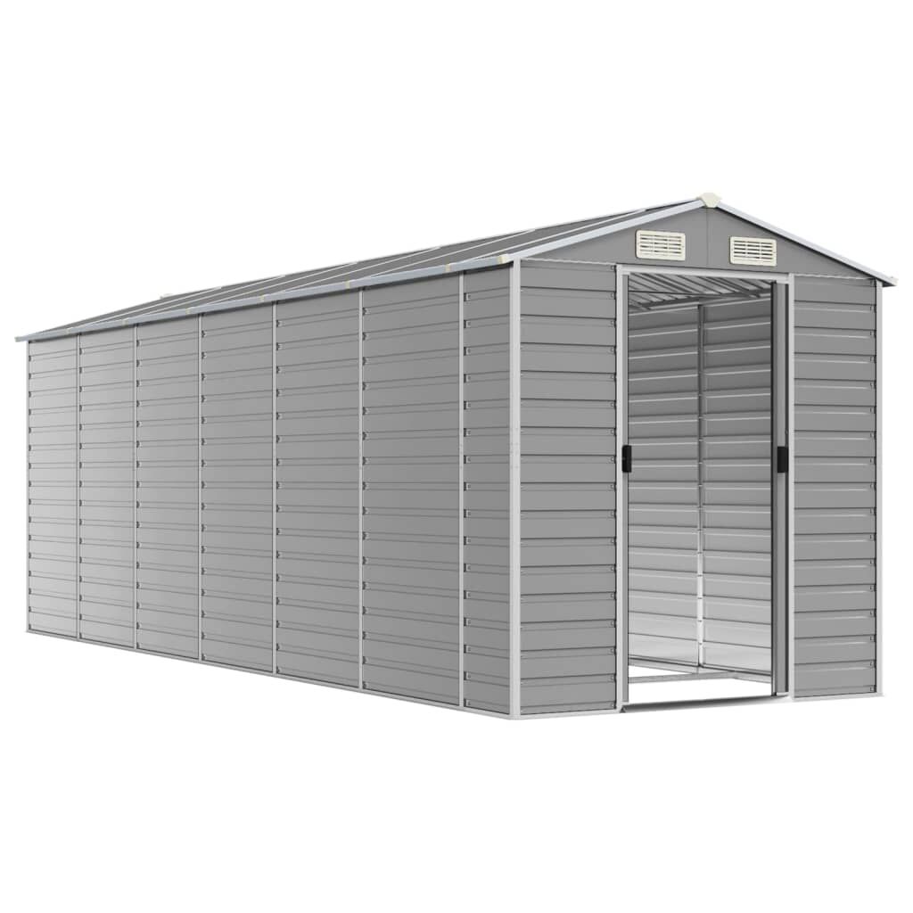 Garden Shed Light Grey 191x555x198 cm Galvanised Steel Price