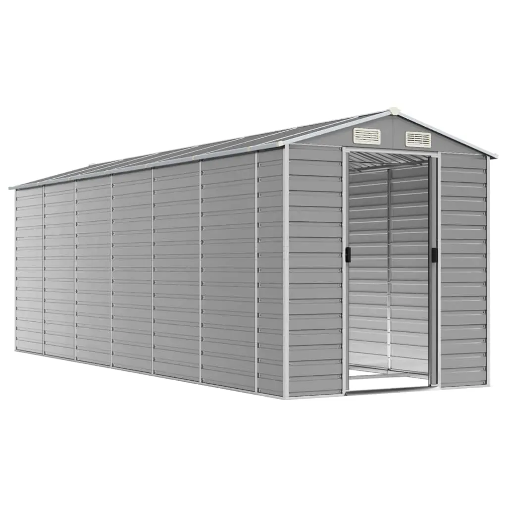 Garden Shed Light Grey 191x555x198 cm Galvanised Steel Price