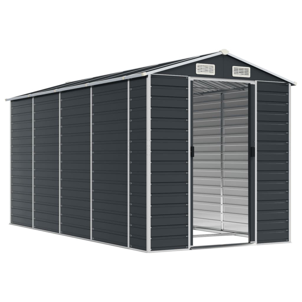 Garden Shed Anthracite 191x385x198 cm Galvanised Steel Price