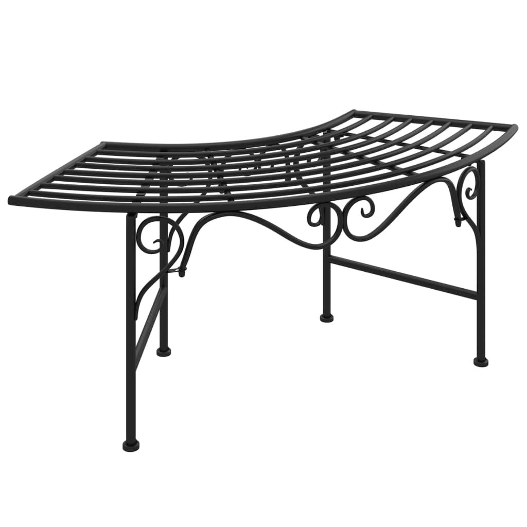 Tree Bench 113 cm Black Steel Price