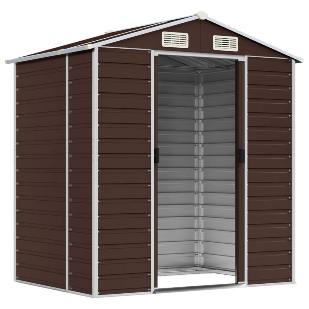 Garden Shed Brown 191x130x198 cm Galvanised Steel Price