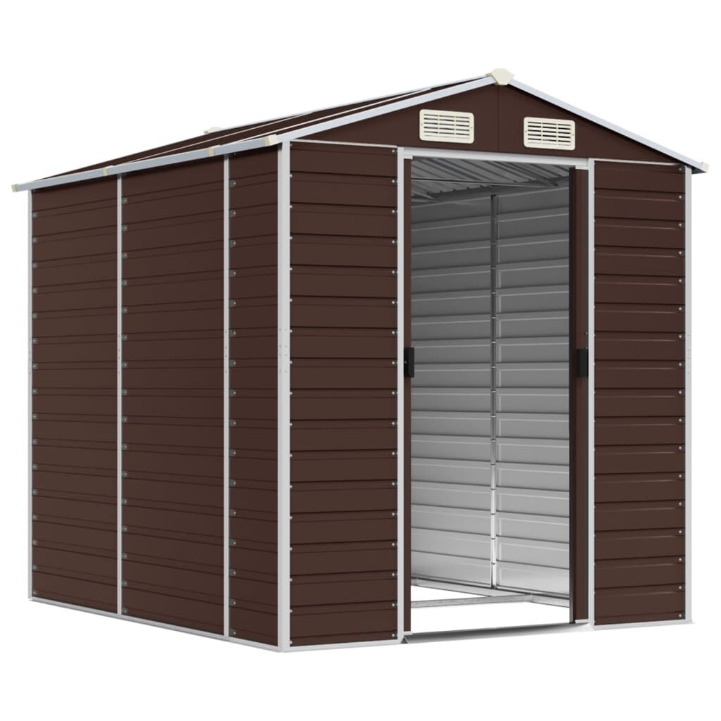Garden Shed Brown 191x215x198 cm Galvanised Steel Price