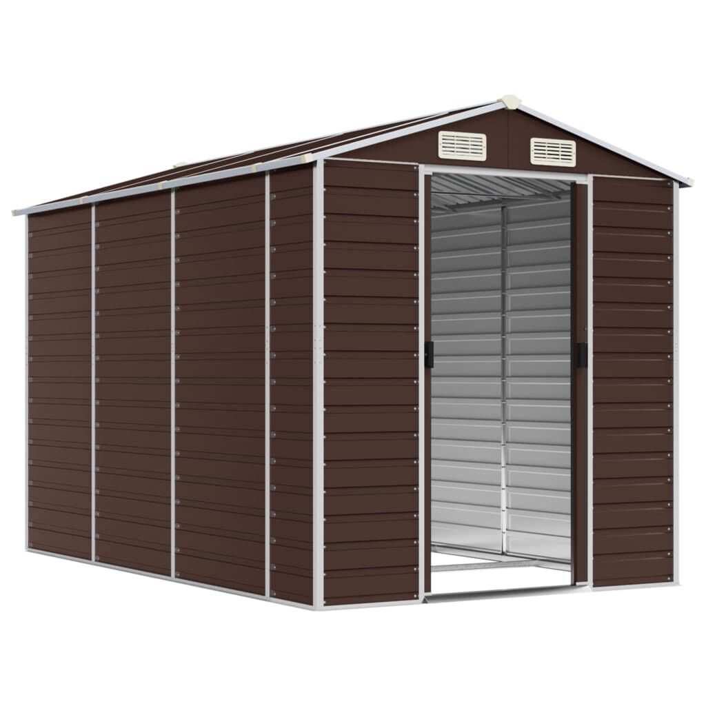 Garden Shed Brown 191x300x198 cm Galvanised Steel Price