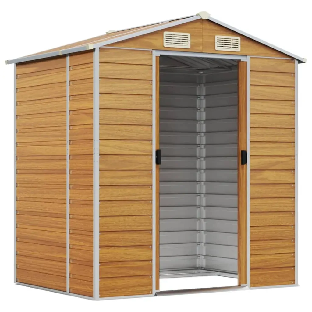 Garden Shed Light Brown 191x130x198 cm Galvanised Steel Price