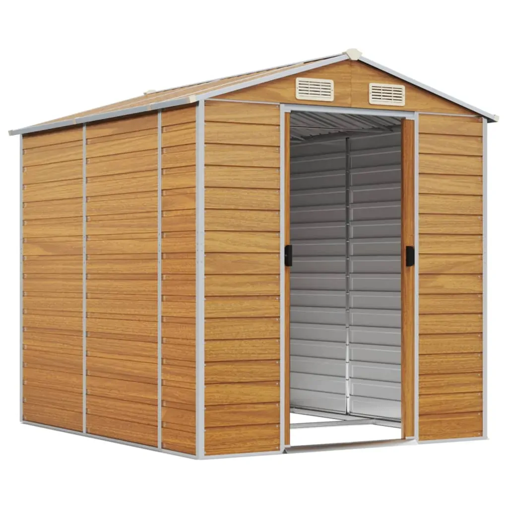 Garden Shed Light Brown 191x215x198 cm Galvanised Steel Price