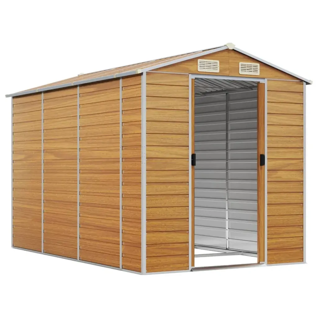 Garden Shed Light Brown 191x300x198 cm Galvanised Steel Price