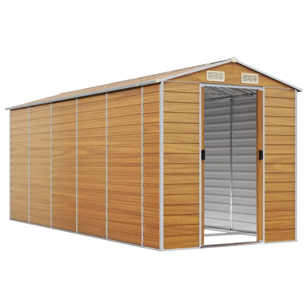 Garden Shed Light Brown 191x470x198 cm Galvanised Steel Price