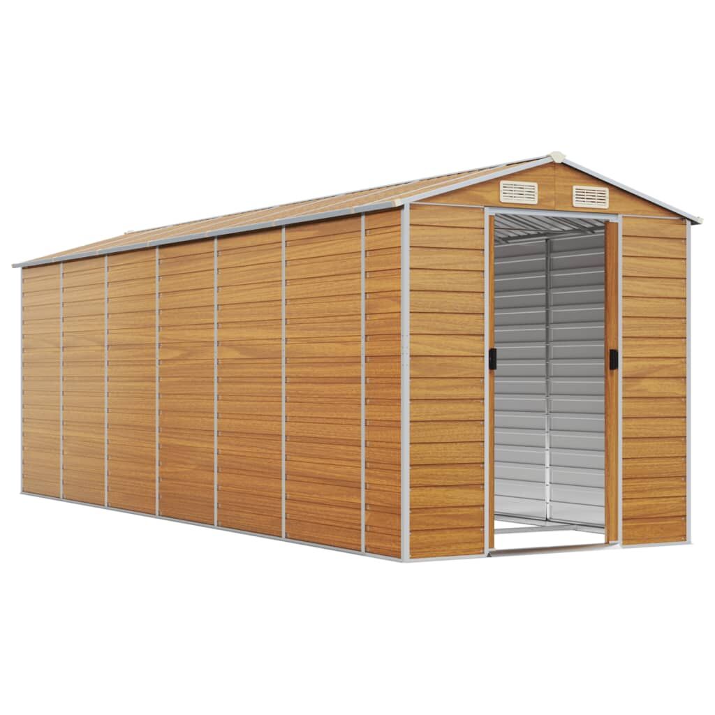 Garden Shed Light Brown 191x555x198 cm Galvanised Steel Price